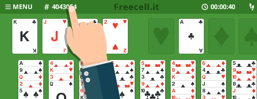 Solitario Freecell con numeri di partita